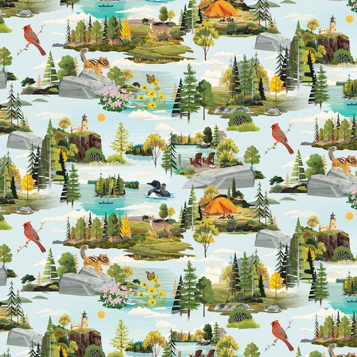 [Y4176-97] Quilt MN 2024 Toile Light Sky