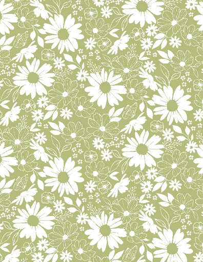 [29202-717] Green Floral Toile