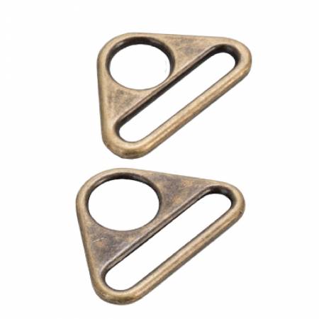 [HAR15TRABTWO] Triangle Ring Flat 1-1/2in Antique Brass Set of Two