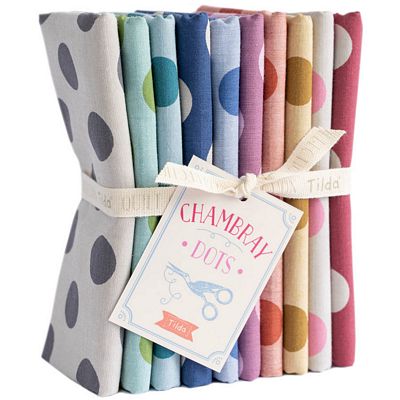 [TIL300158] Tilda- Chambray Dots Fat Quarter Bundle-10 Fabrics