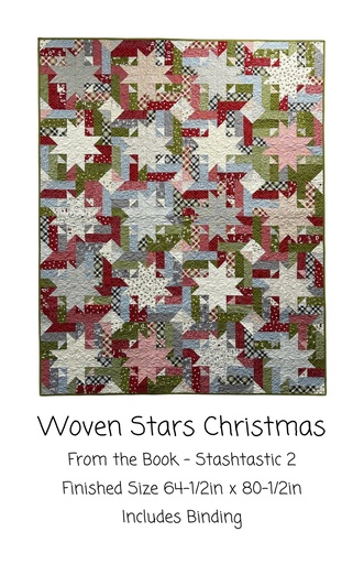 [202409000479] Woven Stars, 64.5" x 80.5" Includes binding, From Stashtastic 2 p43