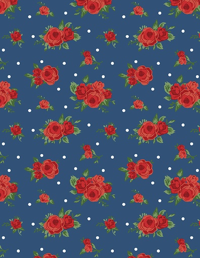 [40048-413] Bouquets All Over Navy