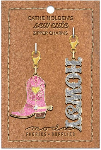 [CH173R] Cowboy Boot Howdy Zip Pull 2ct