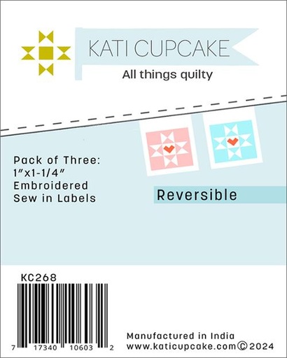 [KC268] Sew in Labels Heart Star Block