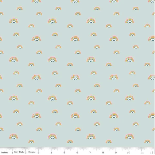 [F13337-MINT] Flannel Make A Pretty Life Rainbows Mint