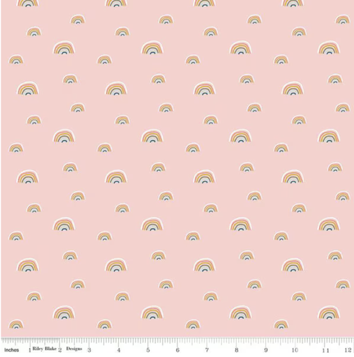 [F13337-BLUSH] Flannel Make A Pretty Life Rainbows Blush