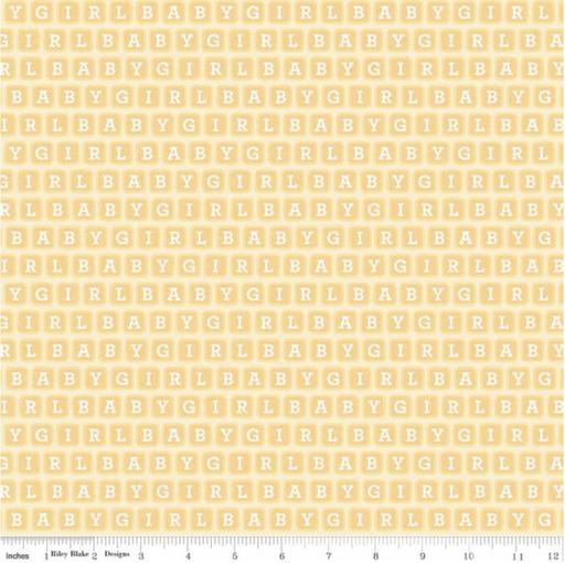 [F13334-YELLOW] Flannel Baby Girl Blocks Yellow