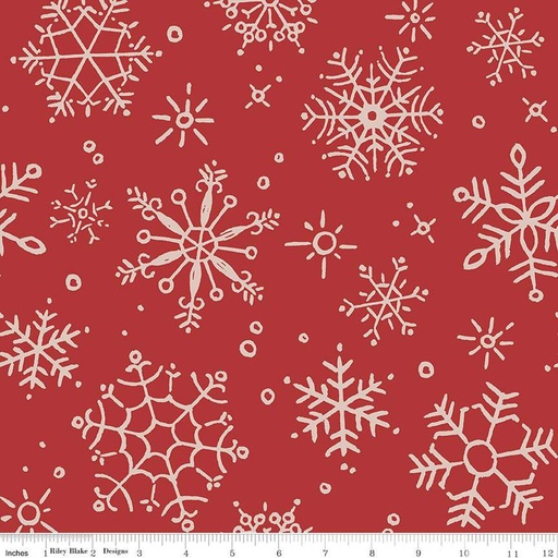 [WB14949-BARNRED] 108" Magical Winterland Snowflake Barn Red