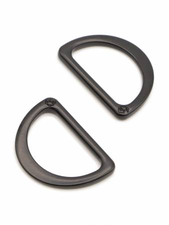 [HAR1DRBMTWO] D Ring Flat 1in Black Metal Set of Two