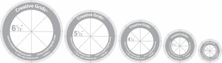 [CGRCRCL] Creative Grids Quilt Ruler Circles (5 Discs with Grips) Quilt Ruler