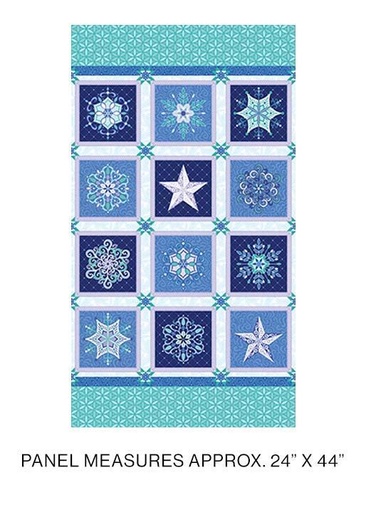 [13566P-50] Snowflake Panel Blue 24" x 44"