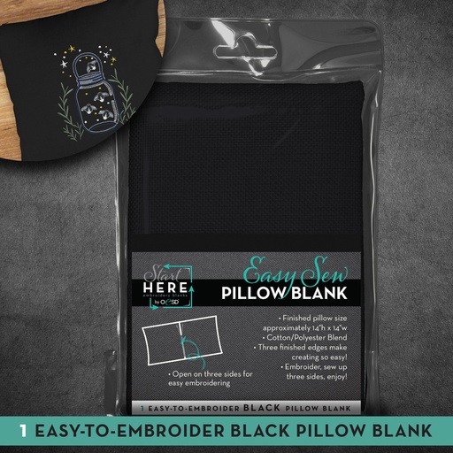 [OESD80454] Pillowcase Black 14" x 14"