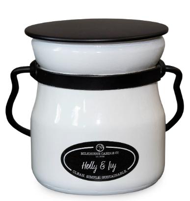 [43030] Cream Jar Holly & Ivy