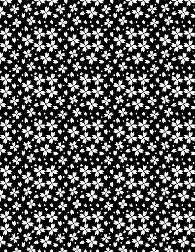 [66206-911] Floral Grid Black