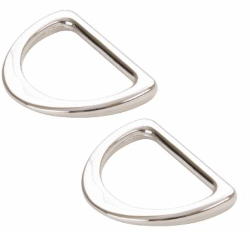 [HAR1DRNTWO] D Ring Flat 1in Nickel Set of Two