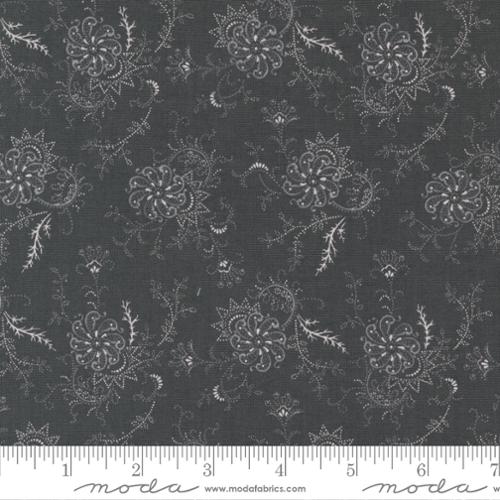 [49200-15] Charcoal Swirling Flowers