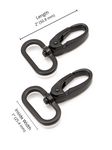 [HAR1SWBMTWO] Swivel Hook 1 in Black Metal 2 pc